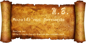 Mozolányi Bernarda névjegykártya